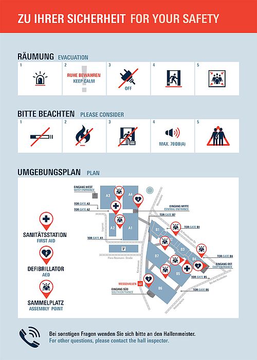   Sicherheitshinweise der Hamburg Messe zur Räumung/Evakuierung